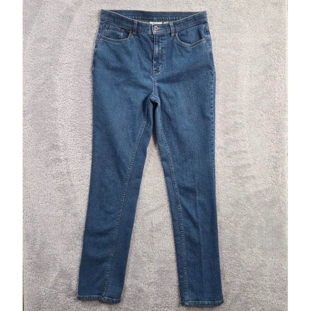 D&Co Denim & Company‎ Women's 12T Blue Jeans Straight Leg Medium Wash High Rise